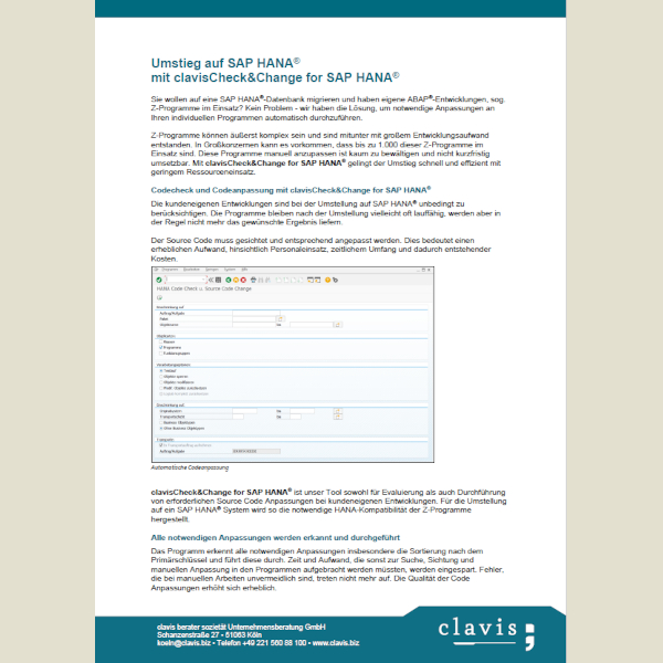 Produktinfo clavisCheck&Change