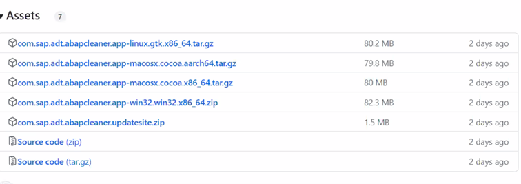 Screenshot ABAP-Cleaner Assets