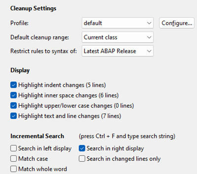 Screenshot ABAP-Cleaner Settings