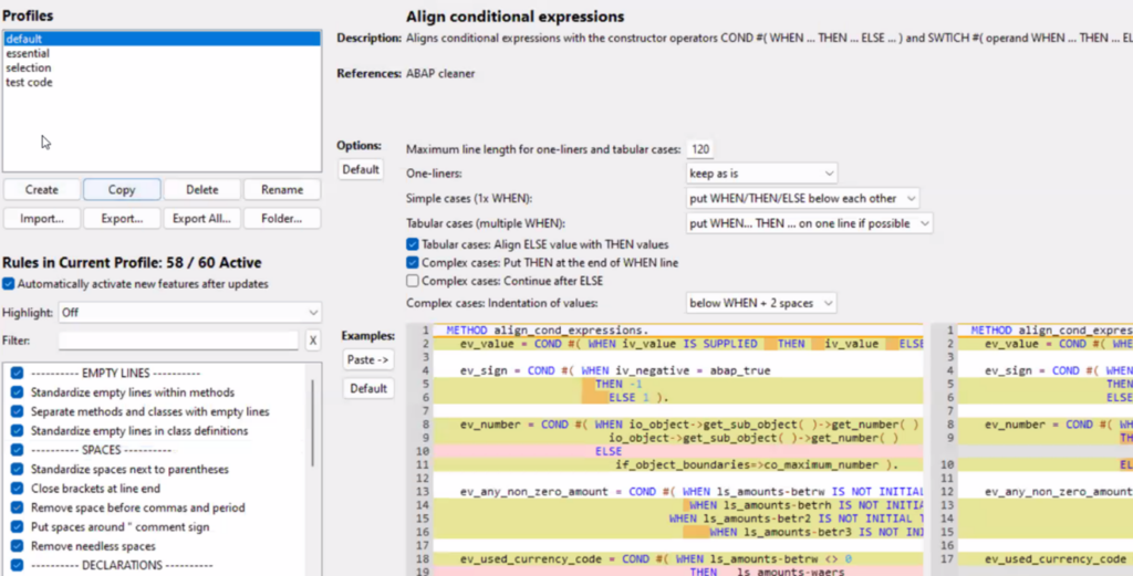 Screenshot ABAP-Cleaner Settings