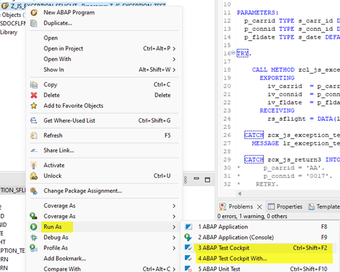 Screenshot Eclipse Aufruf